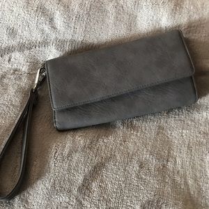 Gray wristlet wallet